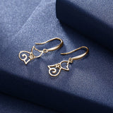 Sterling Silver Cat Zircon Earrings