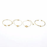 Bohemia Leaf Knot Hand Cuff Link Chain Charm Bracelet