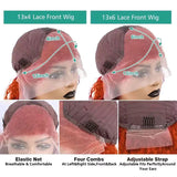 Orange Ginger Body Wave HD Transparent Human Hair Wigs